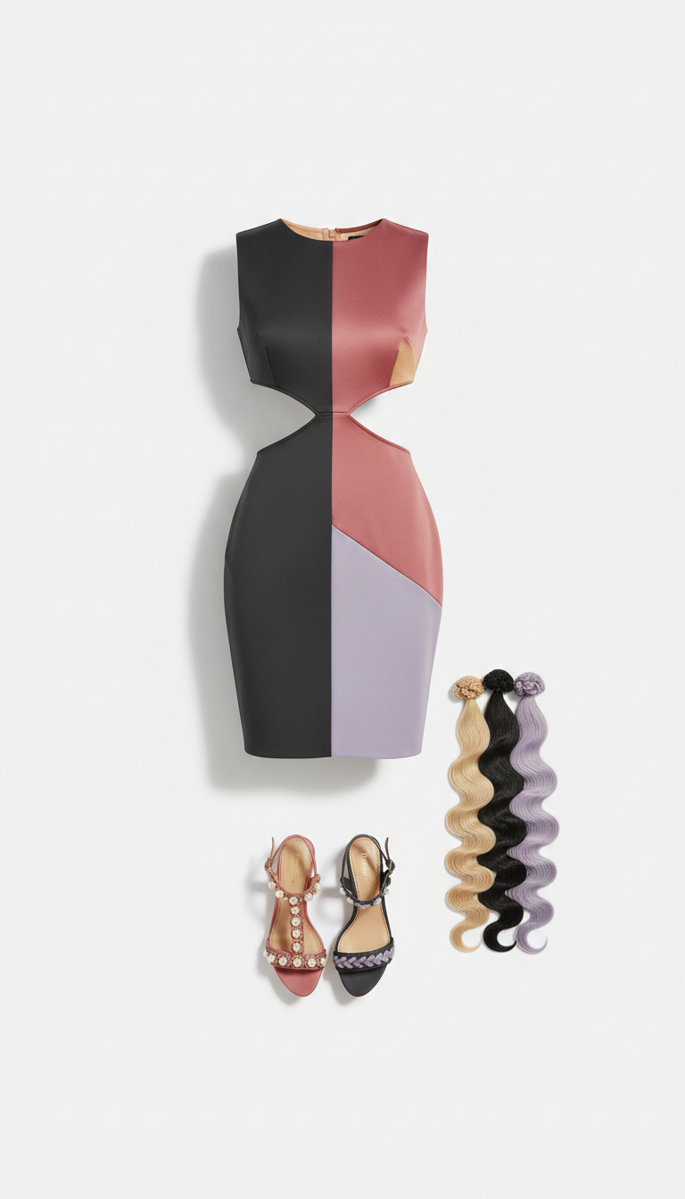 Graphic Cutout Party Dress